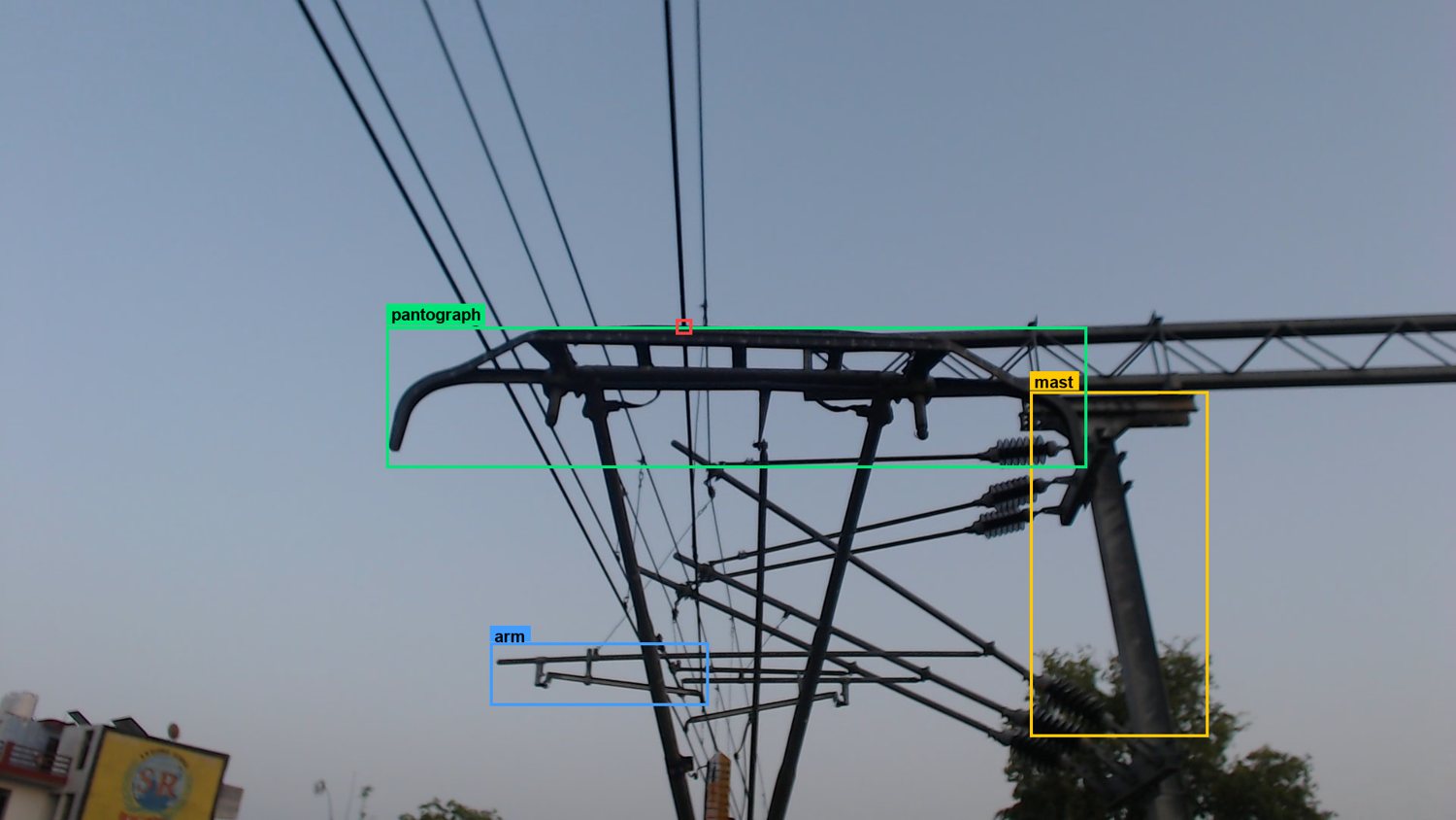 Labelled railway frame, ZED stereo: A frame from the ZED stereo camera trialled as the webcam’s replacement.